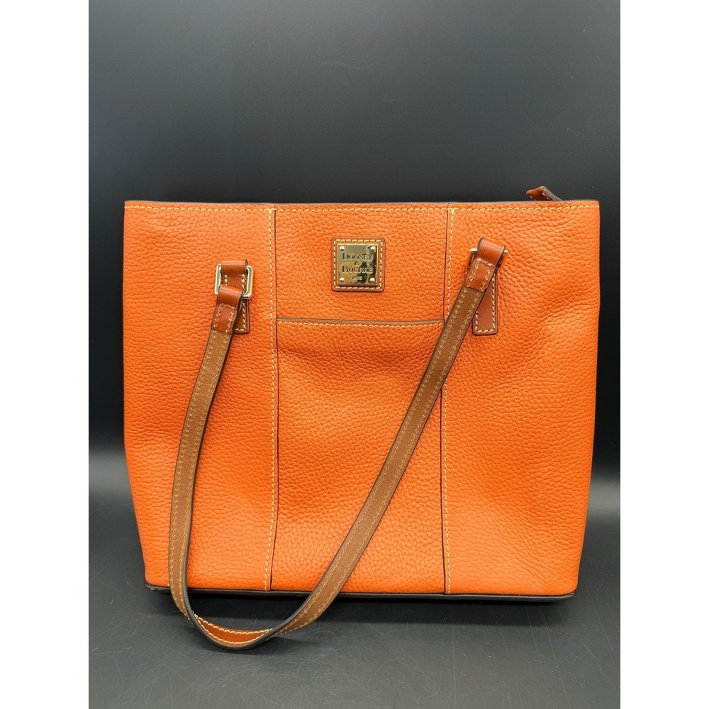 Dooney & Bourke Pebble Leather Carrier Purse Tote Clementine Dust Bag